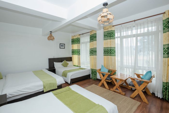 comfortable dormitory hall room at the Kulekhani Village Resort